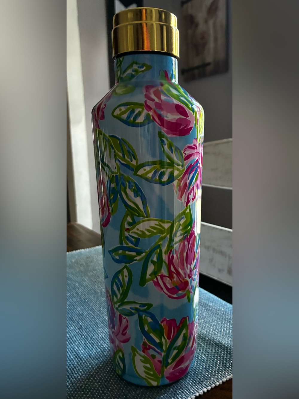 Lily Pulitzer FloralPattern Drink Bottle - Pink & Green